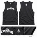 KC Stay Crowned Script Gym Tank — Black, front and back