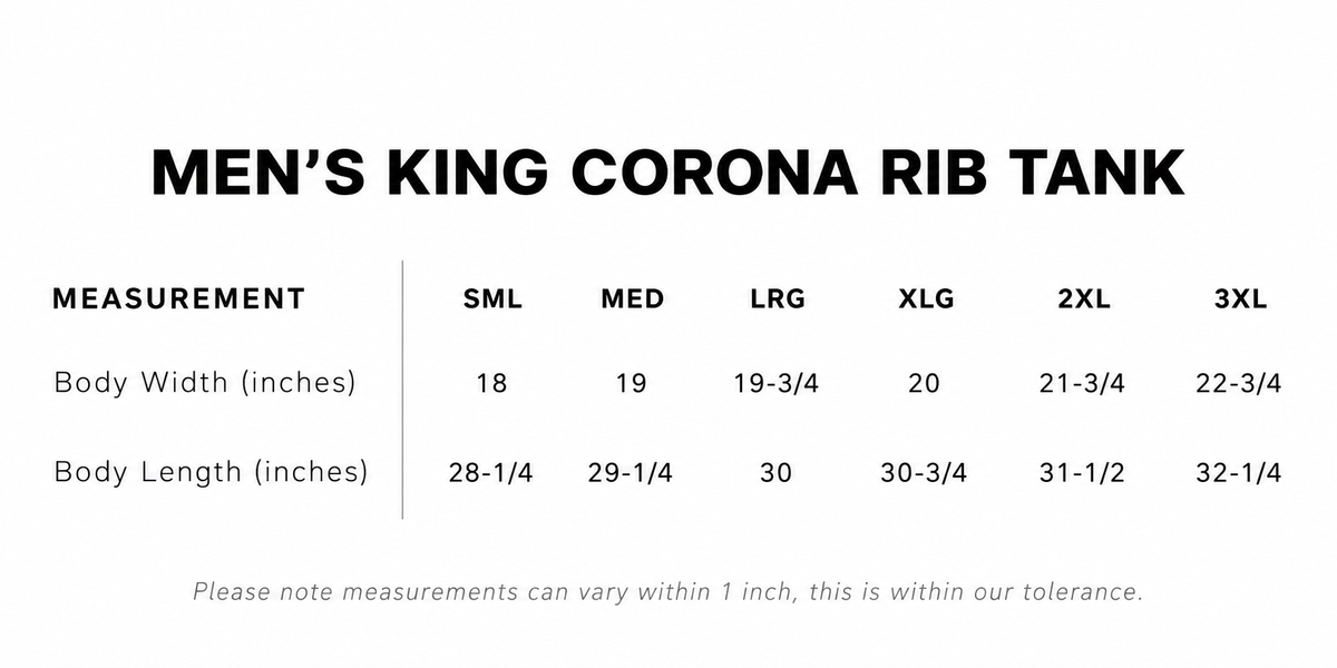 KING CORONA — BLACK RIB TANK