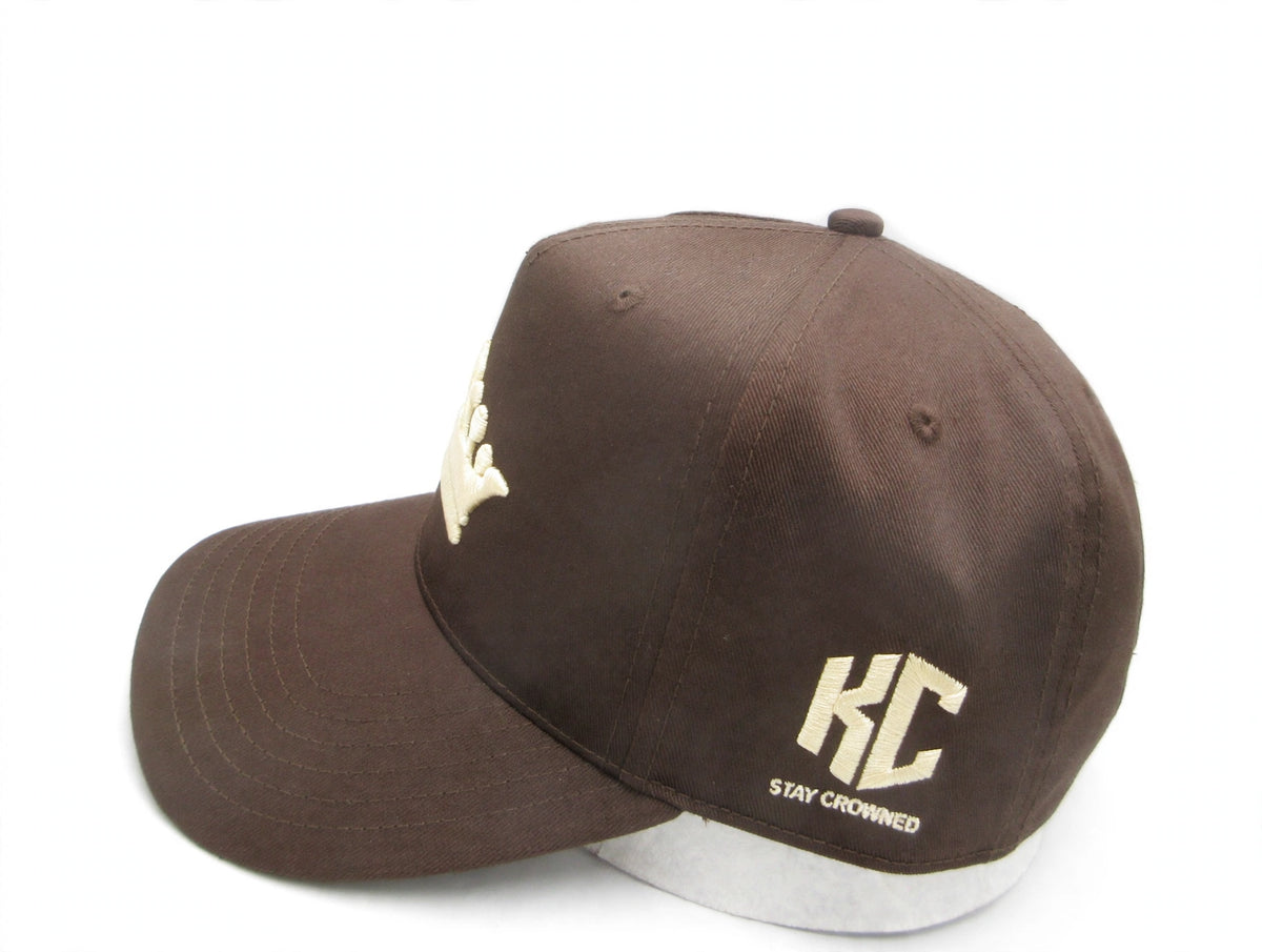 PREORDER - KING CORONA Premium Snapback — Brown and Cream-“PREORDER”