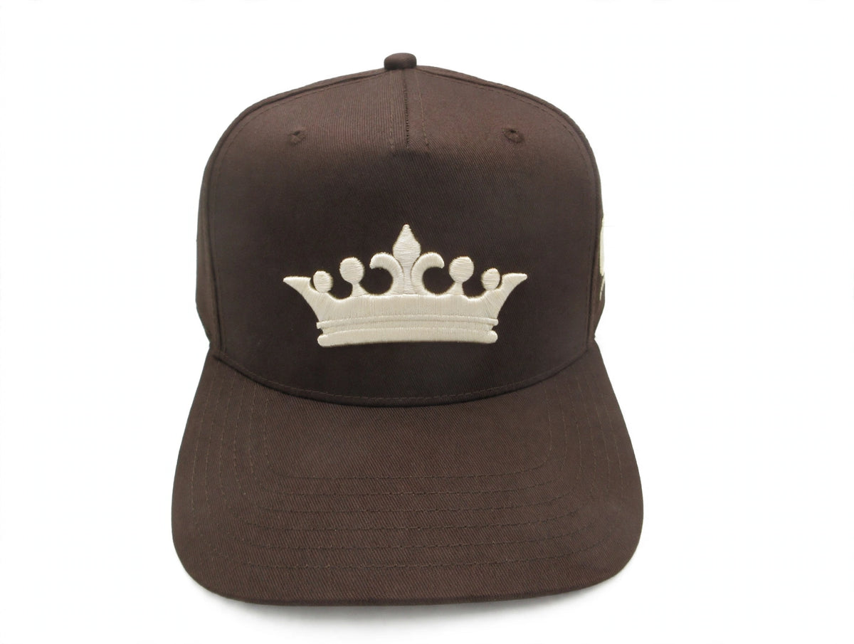 PREORDER - KING CORONA Premium Snapback — Brown and Cream-“PREORDER”