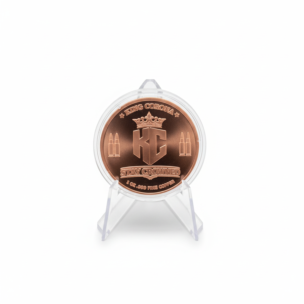 King Corona KC Coin - White Background