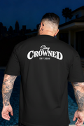Solid Black Shirt White Stay Crowned Logo