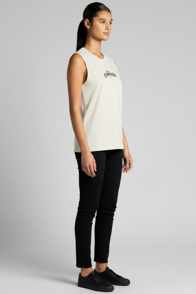 Stay Crowned Women's Tank - White